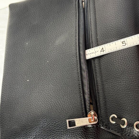 Rhinestone Skull Crossbody Purse Black Faux Leather Studded Goth Punk Biker - Picture 10 of 16